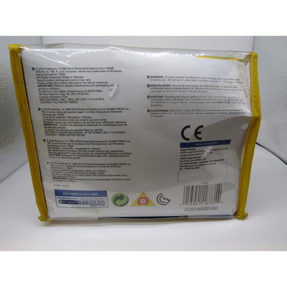 NEW Tomy 20th Anniversary Pikachu Plush Stuffed Animal In Zipper Case 2016 8" - Picture 7 of 12